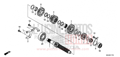 BOITE DE VITESSES (ARBRE SECONDAIRE) CBR500RAD de 2013